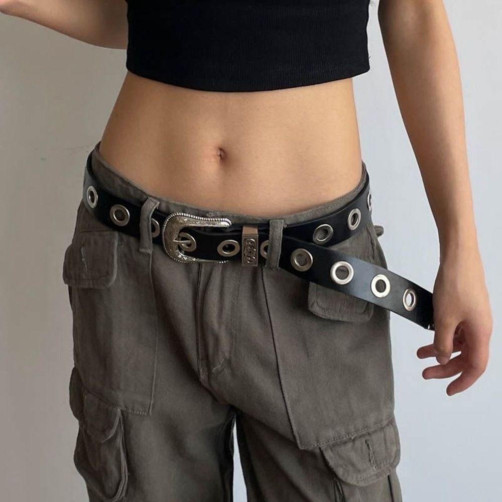 MIQUEL Thắt Lưng Da PU Khóa Kim Loại Thời Trang Hàn Quốc Cho Nữ