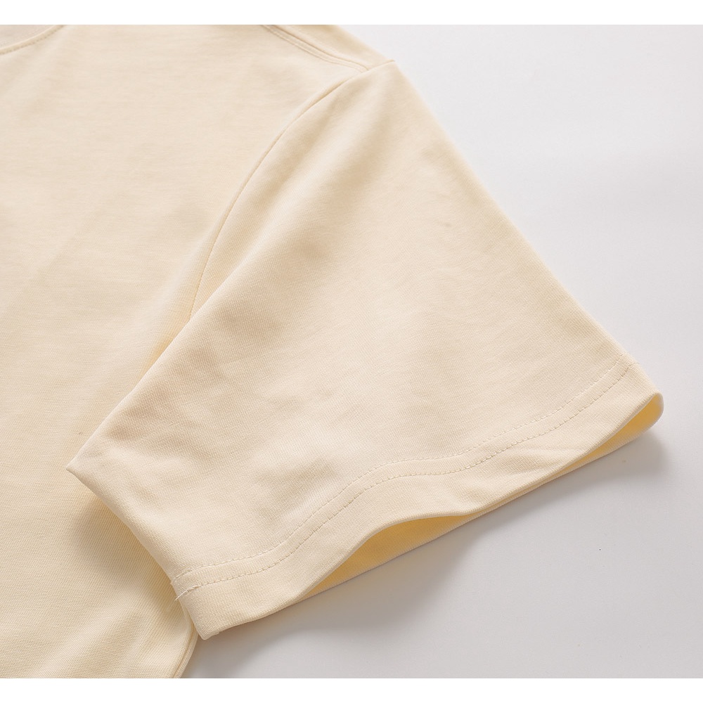 Áo Thun Cotton Màu Be In Họa Tiết Trái Tim Thương Hiệu GG X AD 23ss Thời Trang Đường Phố Sang Trọng Cho Nam Và Nữ