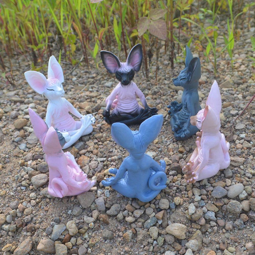 Wisdomest cat meditate Tượng Mèo Ngồi Thiền, Mô Hình Mèo Mini Trang Trí Tiểu Cảnh Sân Vườn resin Sáng Tạo Làm Quà Tặng