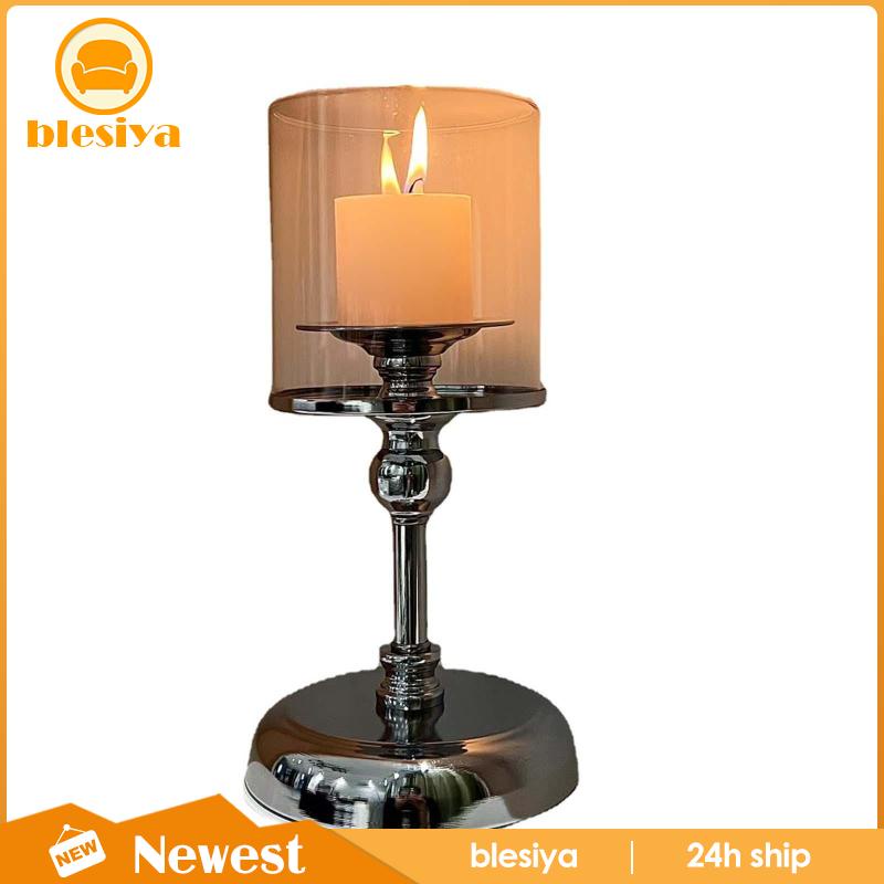 Giá Đỡ Đèn Cầy Bằng Thủy Tinh Và Đế Kim Loại Bền Hiện Đại