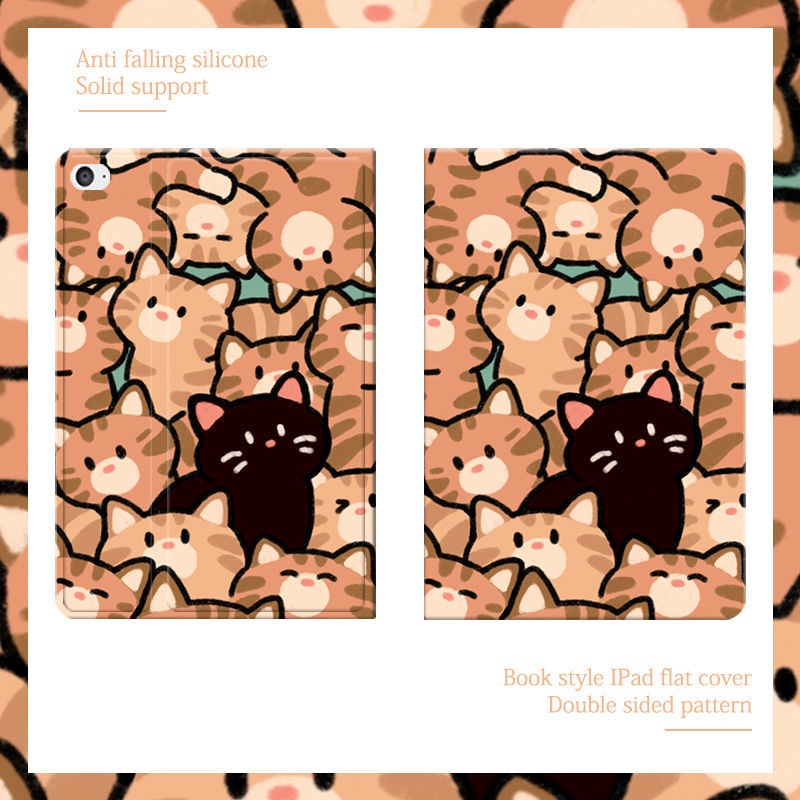 Ốp Máy Tính Bảng Túi Khí Hình Mèo Nhật Bản Cho ipad air1 / 2 / 3 / 4 / 5 mini 1 / 2 / 3 / 4 / 5 / 6 2017 / 18 pro 10.2 gen7 / 8 / 9 pro11 2022 gen10