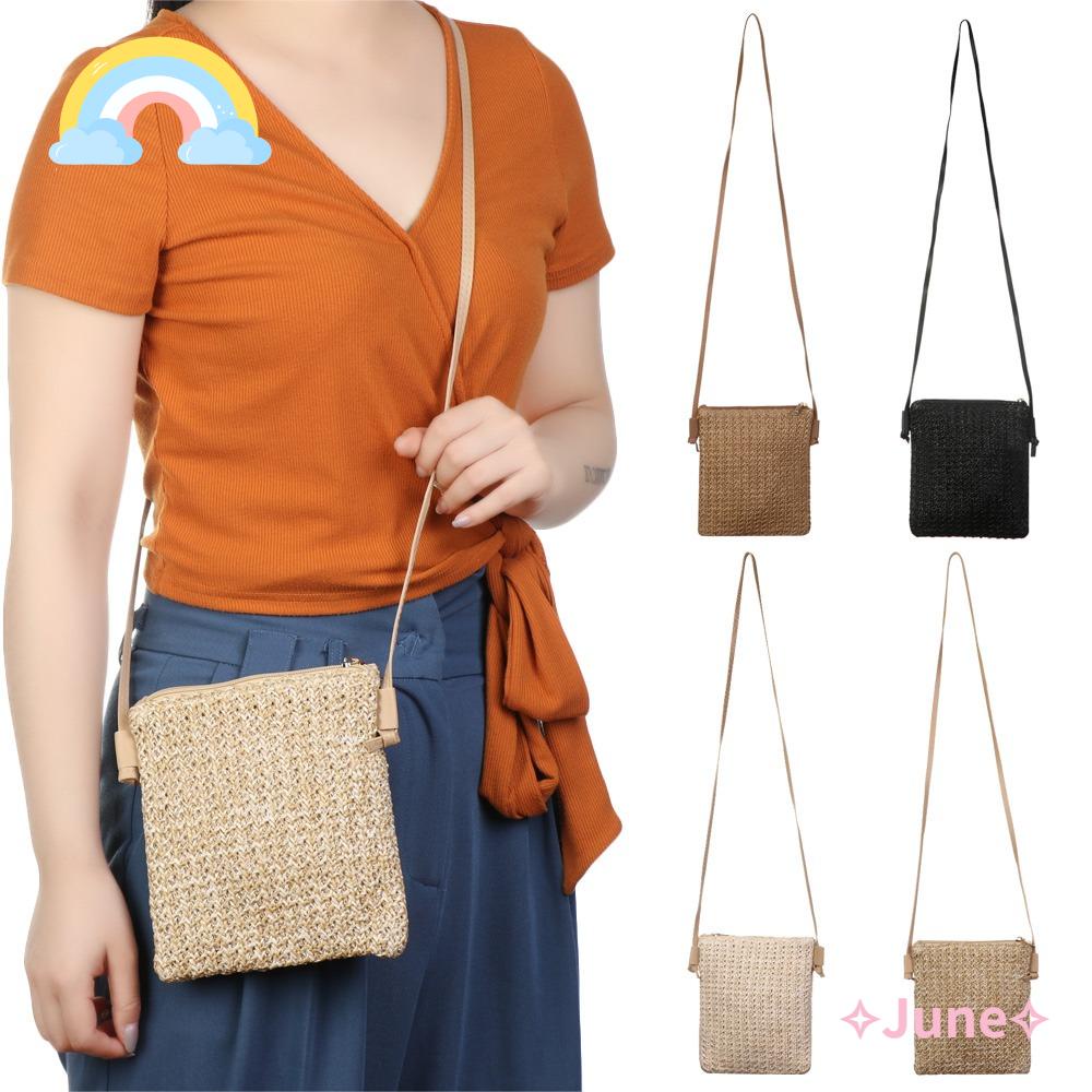 Túi Đeo Vai Đan Rơm Thủ Công Phong Cách Retro