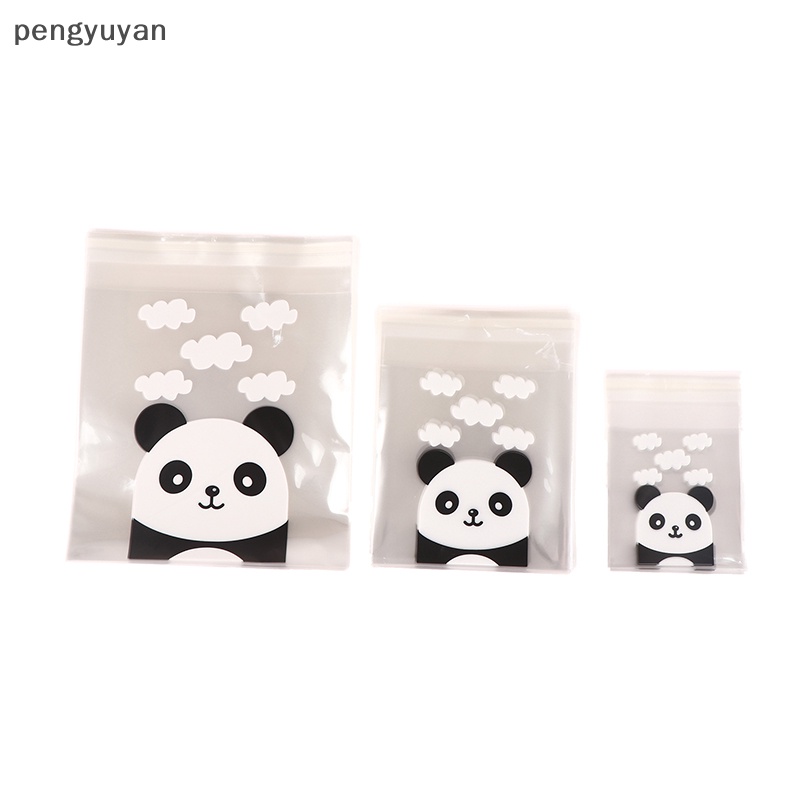 [pengyuyan] 100 Túi Đựng Bánh Kẹo Trang Trí Hình Gấu Trúc Tự Dính Cho Tiệc Cưới [Mới]