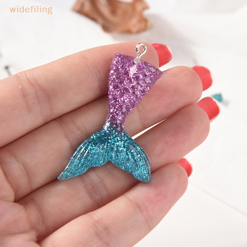 Bộ 10 Mặt Vòng cổ / Vòng Tay Hình Đuôi Cá Bằng Resin Lấp Lánh