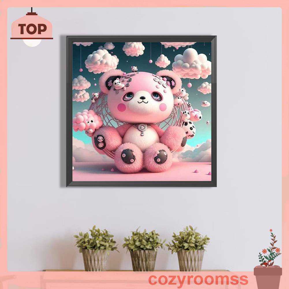 Bộ Tranh Đính Đá 5D Tự Làm Toàn Diện Hình Gấu Trang Trí Nhà Cửa