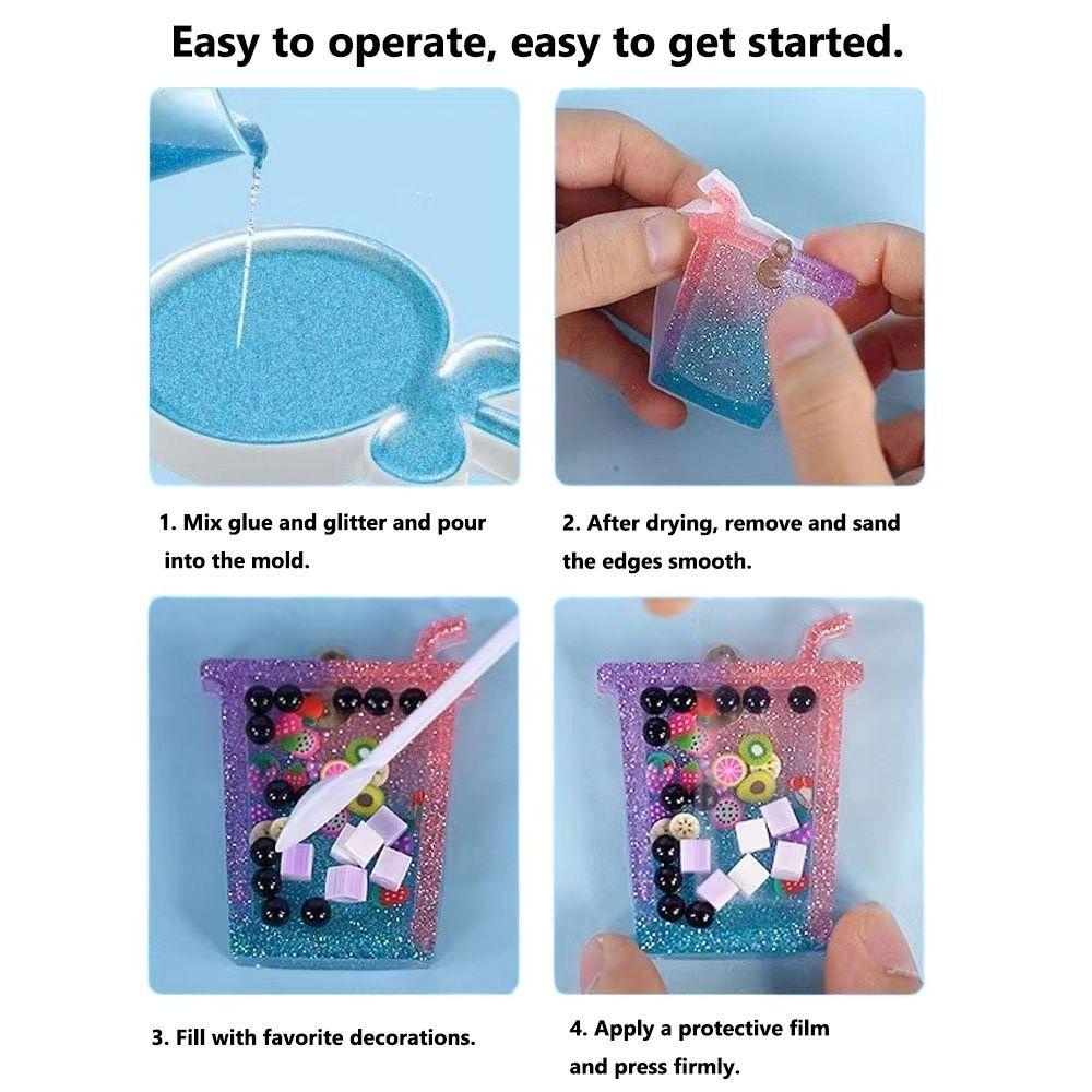 Bộ Đồ Chơi Làm Mặt Dây Chuyền Epoxy Đầy Màu Sắc Sáng Tạo DIY