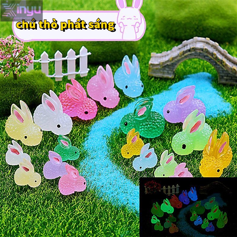 Set 10 Thỏ Dạ Quang Mini Trang Trí