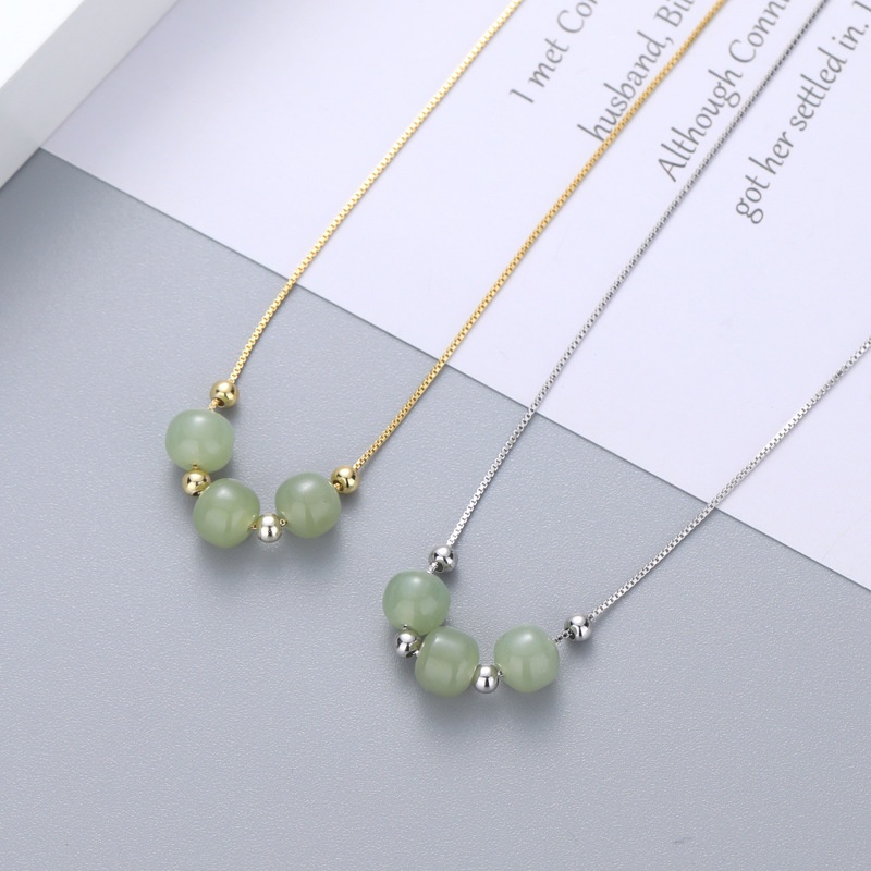 Vòng cổ Ngọc Bích Hetian Nhẹ Nhàng Sang Trọng Thời Trang Hàn Quốc Cho Nữ