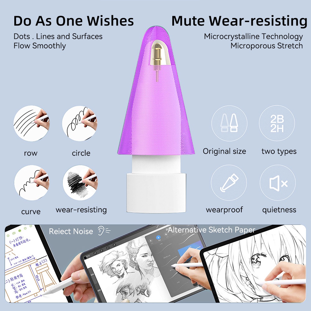 Đầu ngòi bút thay thế loại nhám cao cấp AstroMazing cho bút Apple Pencil 1 và 2, ngòi bút gốc kim loại