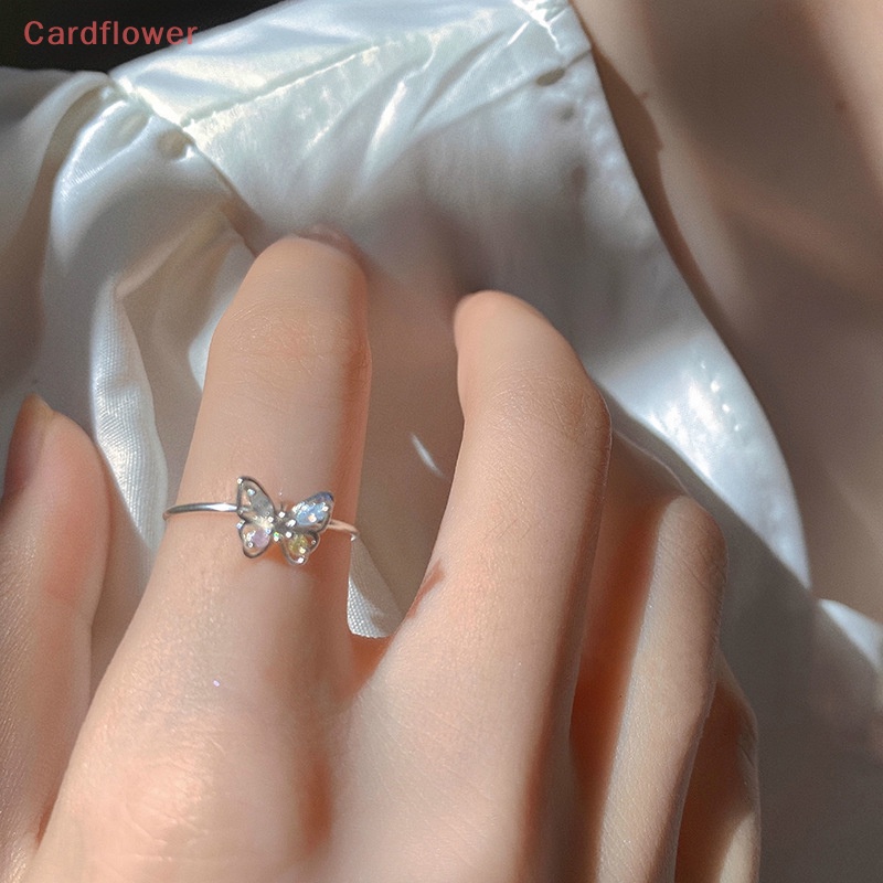 Nhẫn Hình Bướm Đính Đá Zircon Lấp Lánh Dễ Thương Dành Cho Nữ