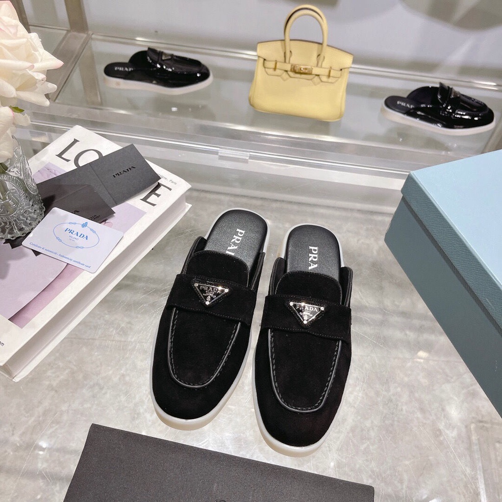 Dép Da Prada 100% Chính Hãng Thời Trang Cho Nữ