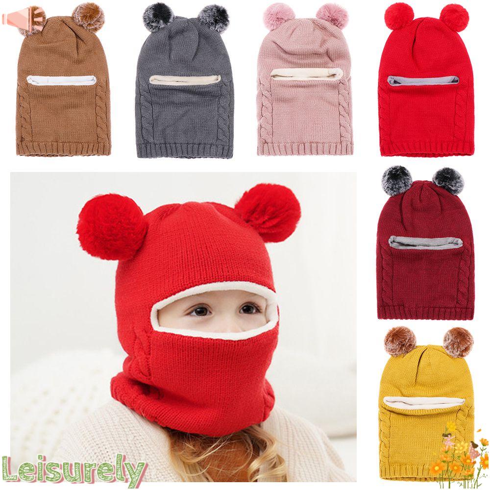 LEILY Mũ Len Dày Ấm Áp Dễ Thương Cho Bé