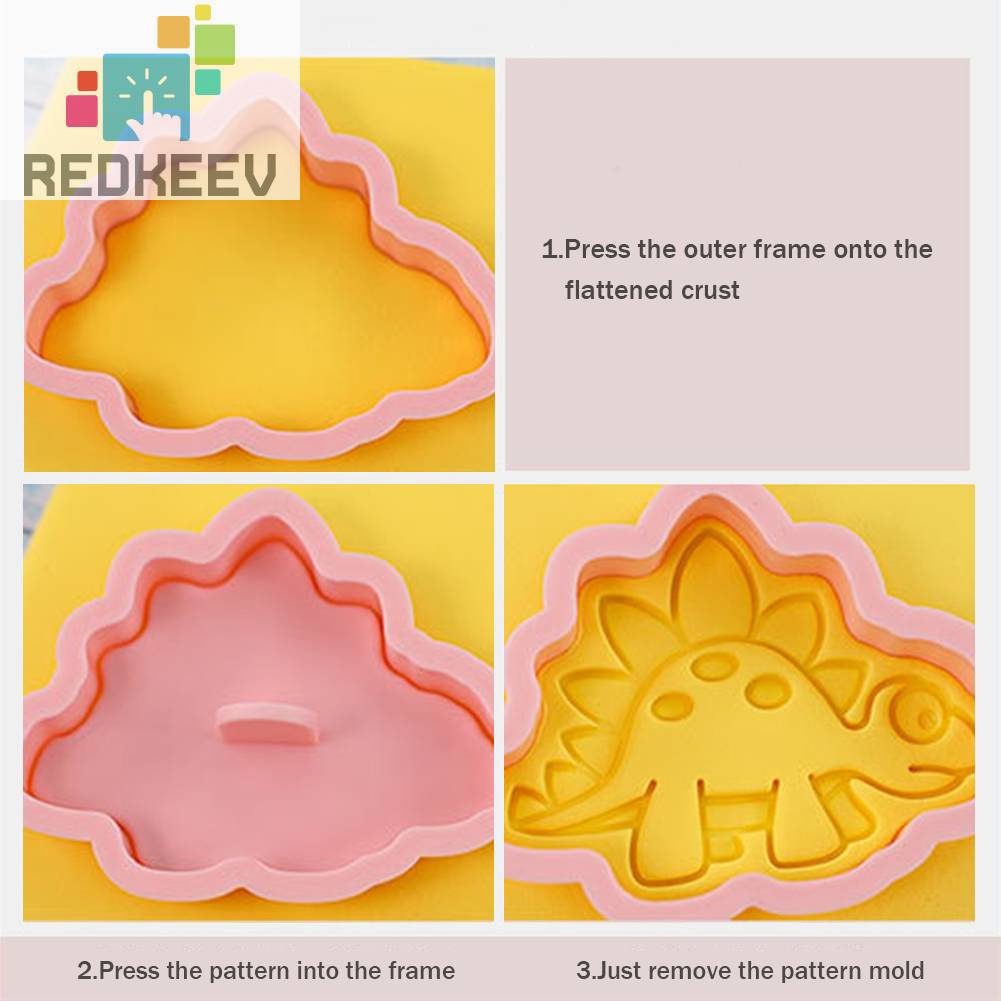 Set 8 Khuôn Làm Bánh Quy Hình Khủng Long Hoạt Hình Đáng Yêu