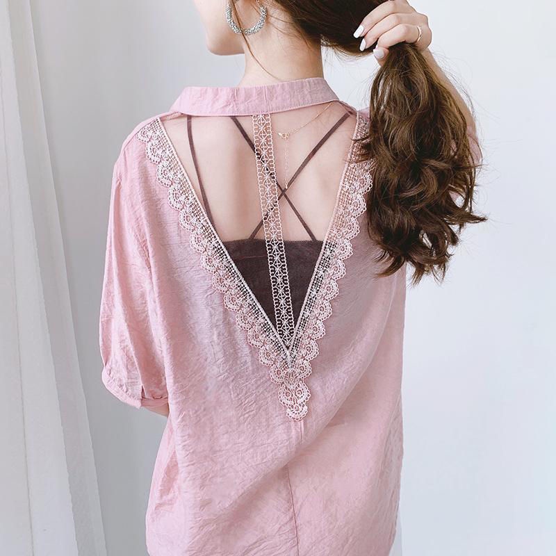 Áo Sơ Mi Lưới Cổ Chữ V Xuyên Thấu Thời Trang 2023 Cho Nữ