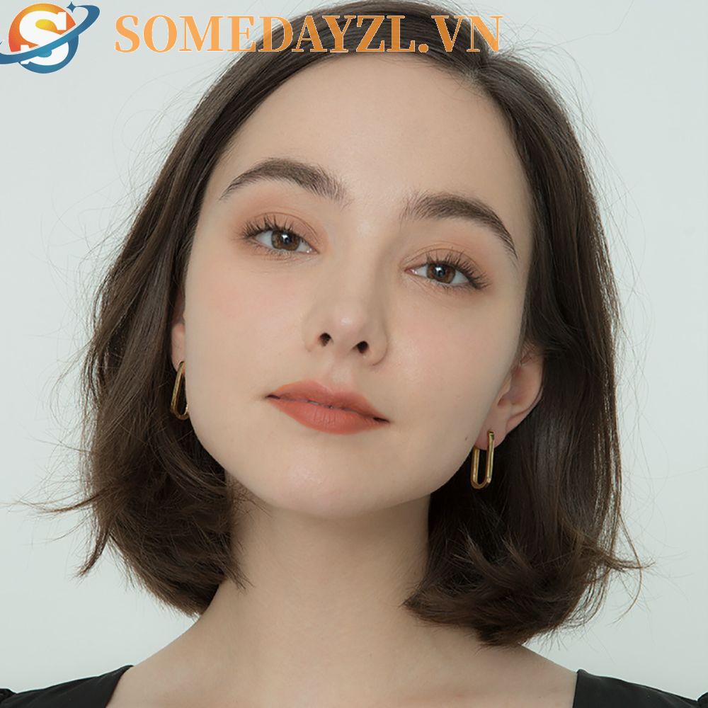 SOMEDAYZL Bông Tai Hình Chữ Nhật / Oval Màu Sắc Ngọt Ngào Phong Cách Hàn Quốc Thời Trang