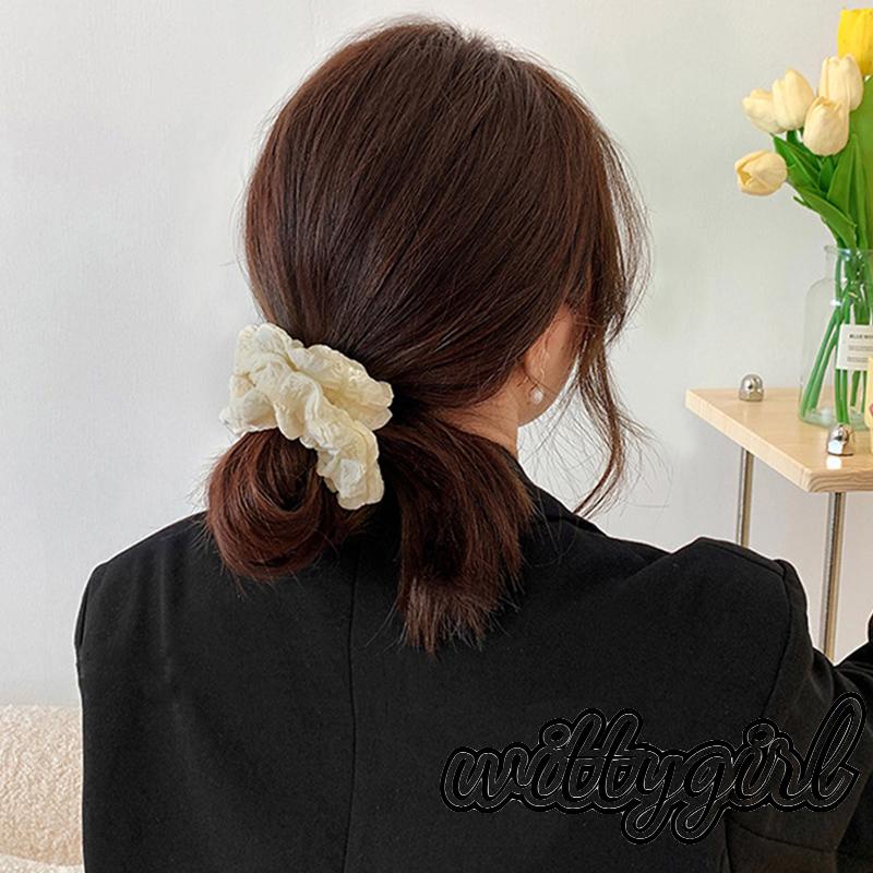 Dây Cột Tóc Co Giãn Màu Trơn Ngọt Ngào Cho Nữ