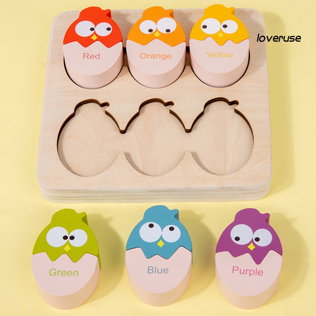 1 Bộ Đồ Chơi Khối Gỗ Nhận Biết Khả Năng Nhận Diện Bằng Tay Mắt Cá Chân Thiết Kế Hình Gà Màu Sắc Dành Cho Trẻ Mẫu