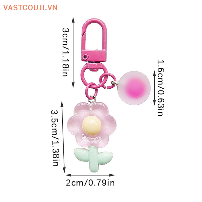 Móc Khóa Hình Bông Hoa Nhiều Màu Sắc Dễ Thương