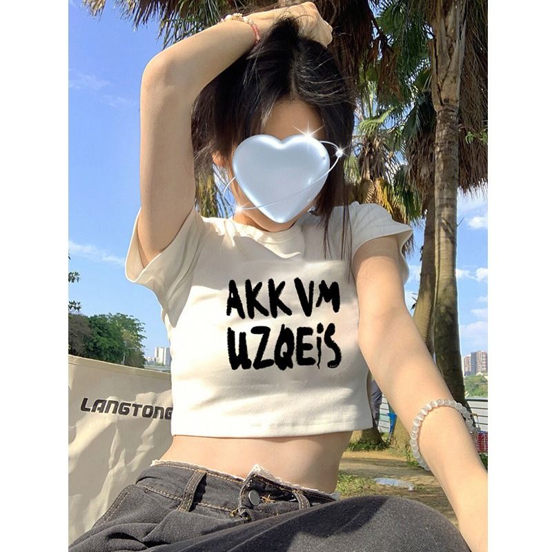 Áo Baby Tee Thun Croptop Nữ Tay Ngắn Hở Vai Dáng Ôm Phong Cách Mùa Hè Mới Cho Nữ