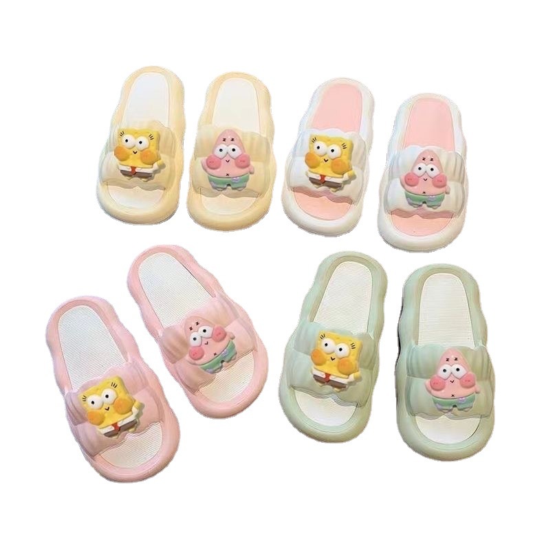 Dép Lê Đế Dày Tăng Chiều Cao Họa Tiết SpongeBob Dễ Thương Thời Trang Mùa Hè Cho Học Sinh Ký Túc Xá