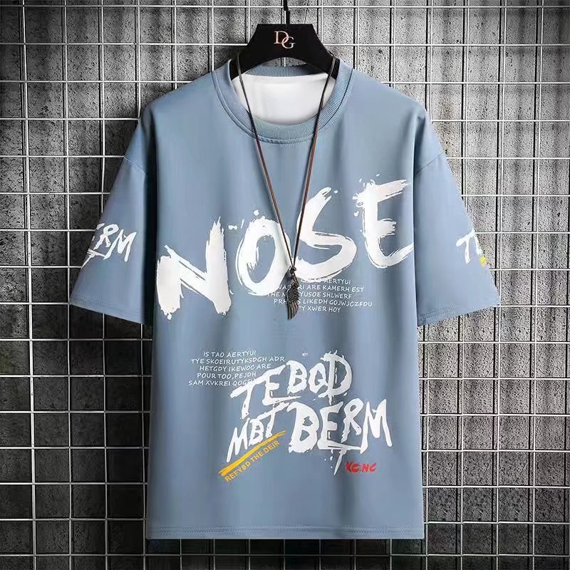 Áo Thun Tay Ngắn Cổ Tròn Dáng Rộng In Họa Tiết Graffiti Phong Cách Hip Hop Thời Trang Mùa Hè Cho Nam