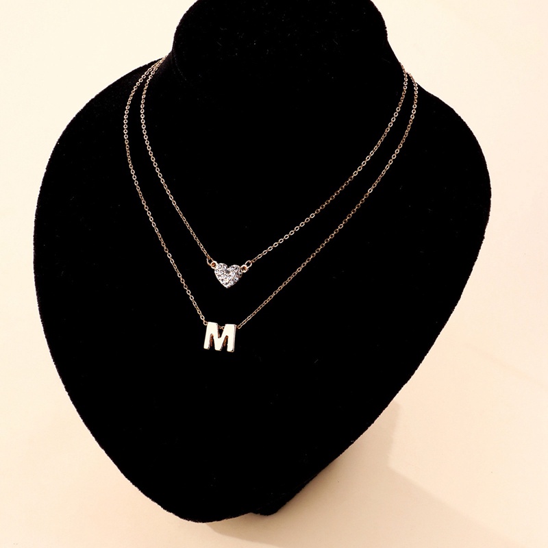 Bộ 2 Vòng cổ Mặt Trái Tim Đính Đá Đầy Cá Tính