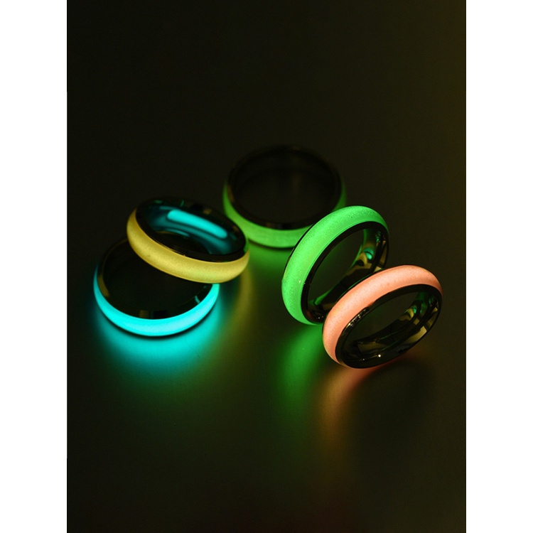Ygt Nhẫn Phát Sáng Chất Liệu Thép Không Gỉ Cho Nam Và Nữ