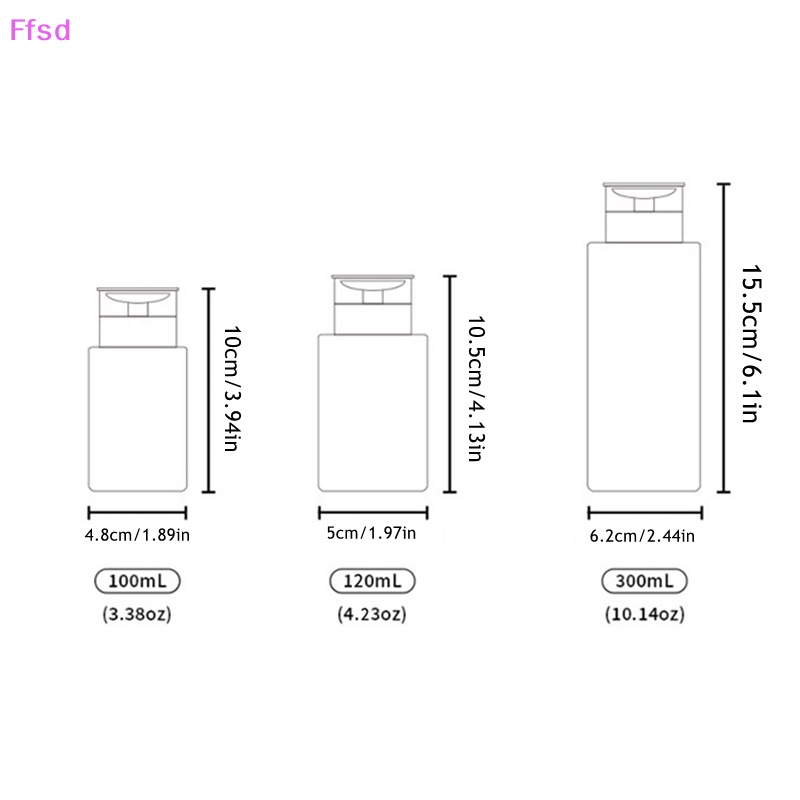 Lọ Đựng Dung Dịch Tẩy Sơn Móng Tay 100 / 120 / 300ml Dạng Nhấn Tiện Dụng DIY