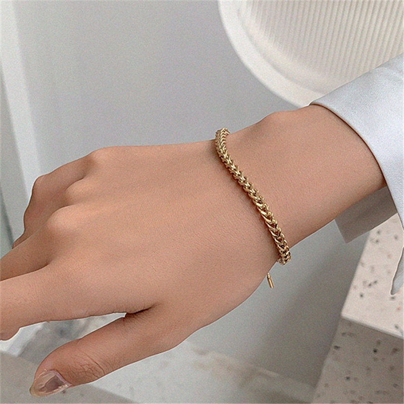 Ygt Vòng Tay Dây Rút Bằng Thép Không Gỉ Màu Vàng Thời Trang Dành Cho Nam Nữ