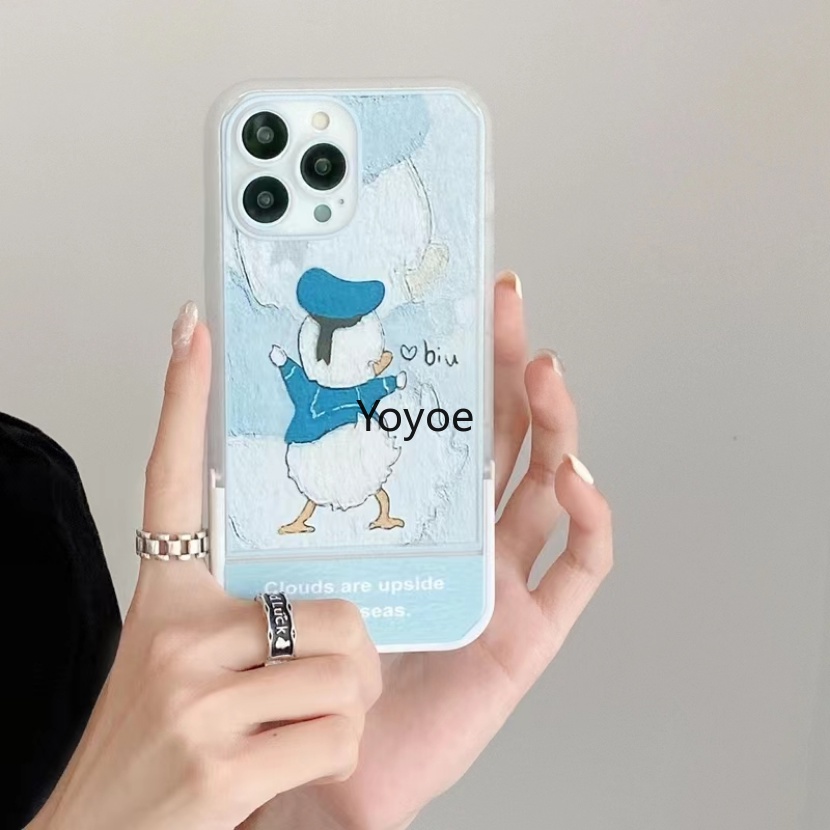 Ốp Điện Thoại Dẻo Họa Tiết Hoạt Hình Chú Vịt Dễ Thương Chống Rơi Cho iPhone 14 13 12 11 Pro Max XS X XR SE 7 8 Plus