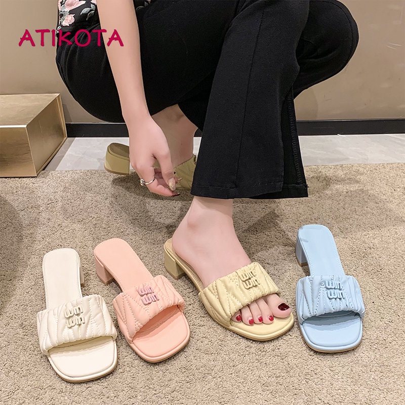 Atikota Xăng đan Đế Dày Mềm Mại Thoải Mái Thời Trang Đi Biển Mùa Hè Cho Nữ