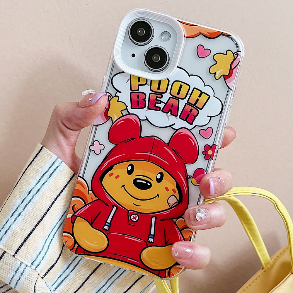 Ốp Điện Thoại TPU Mềm Chống Sốc In Hình Gấu Pooh Thời Trang 3 Trong 1 Cho iPhone 14 13 12 11 Pro Max X XR 8 7 Plus
