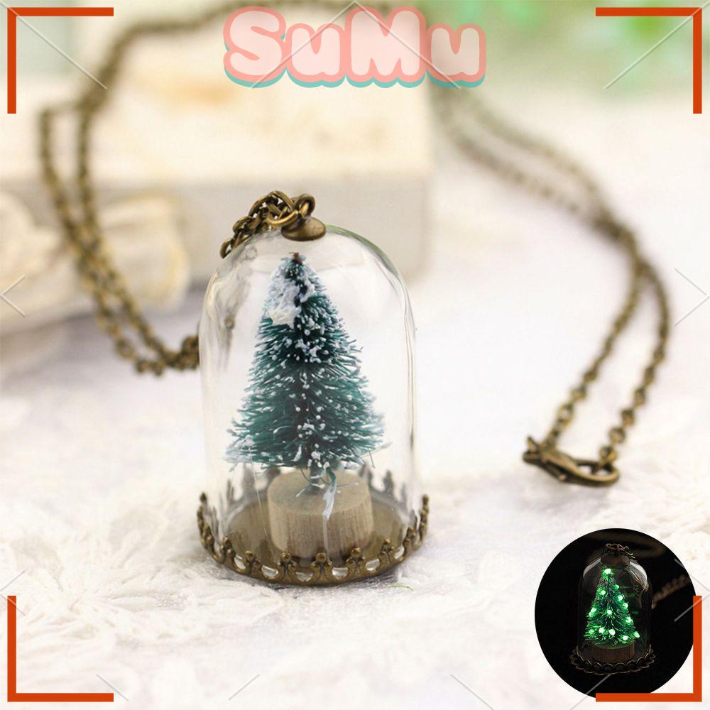 SUMU Vòng cổ Lọ Thủy Tinh Phối Mặt Gỗ