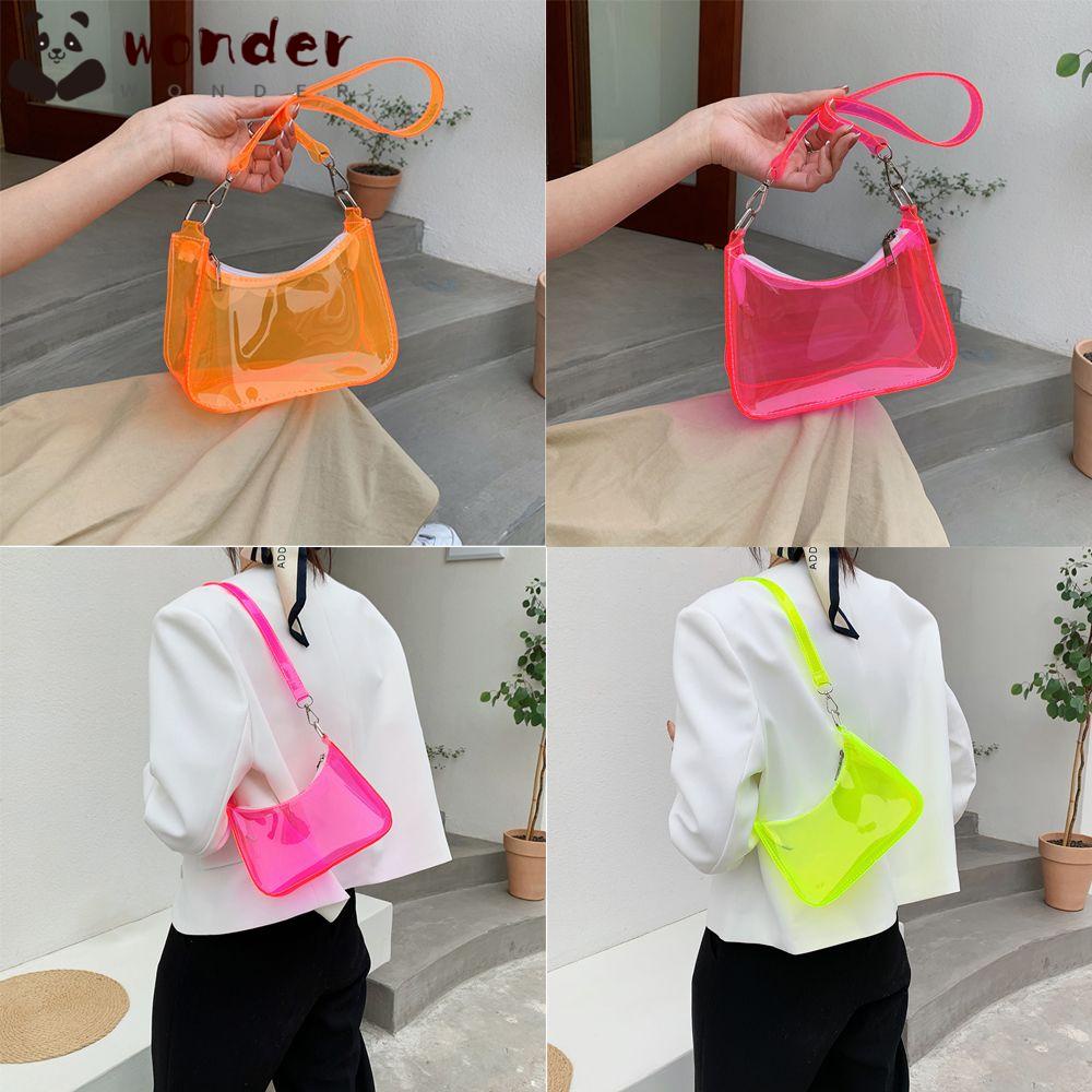 WONDER Túi đeo dưới cánh tay Trong Suốt Màu Sắc Ngọt Ngào Thời Trang Cho Nữ