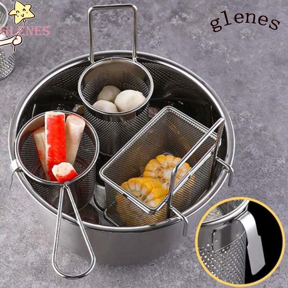 GLENES Rổ Chiên Đa Năng Bằng Thép Không Gỉ Tiện Lợi