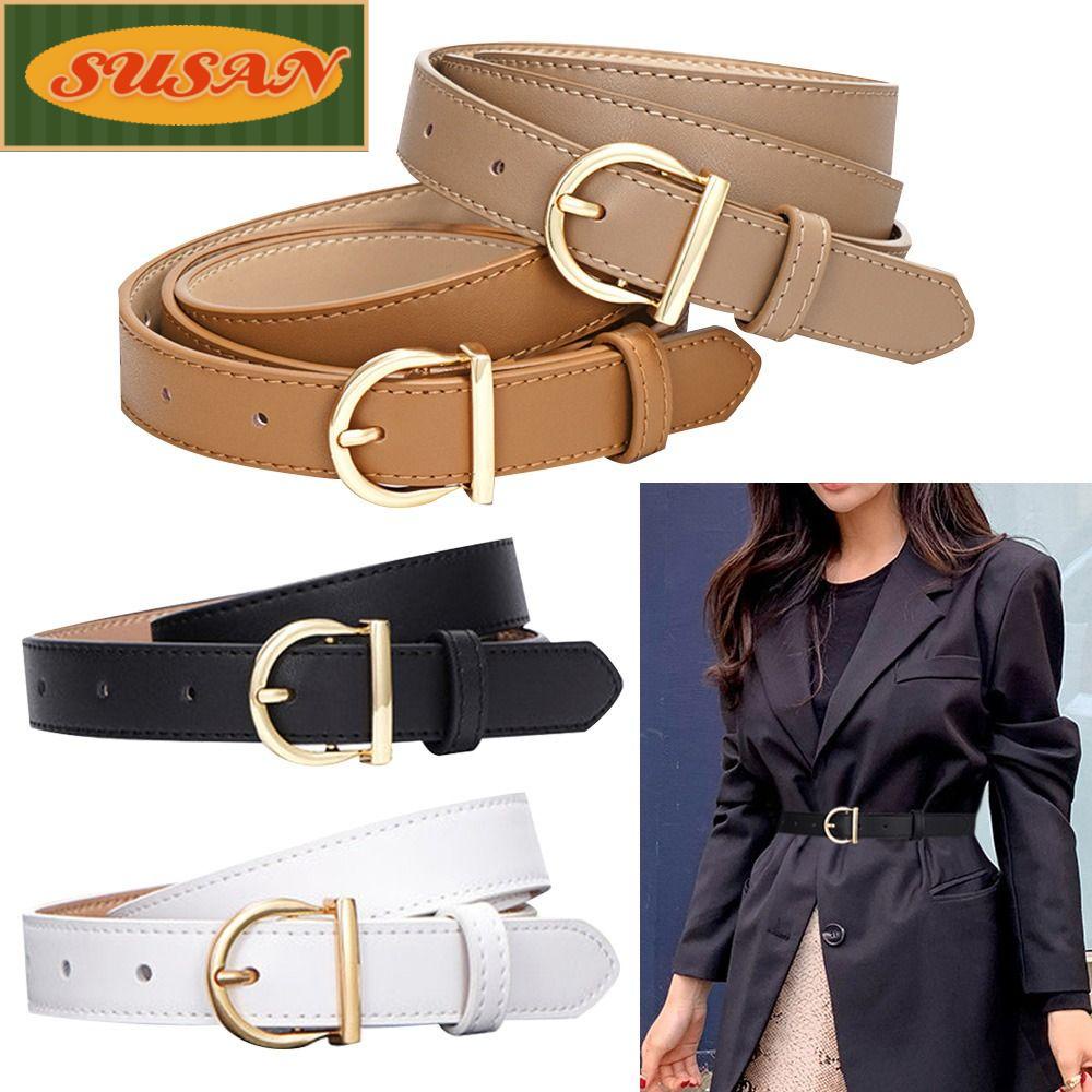 SUSANS Thắt Lưng Da PU Thiết Kế Đơn Giản Phong Cách Vintage