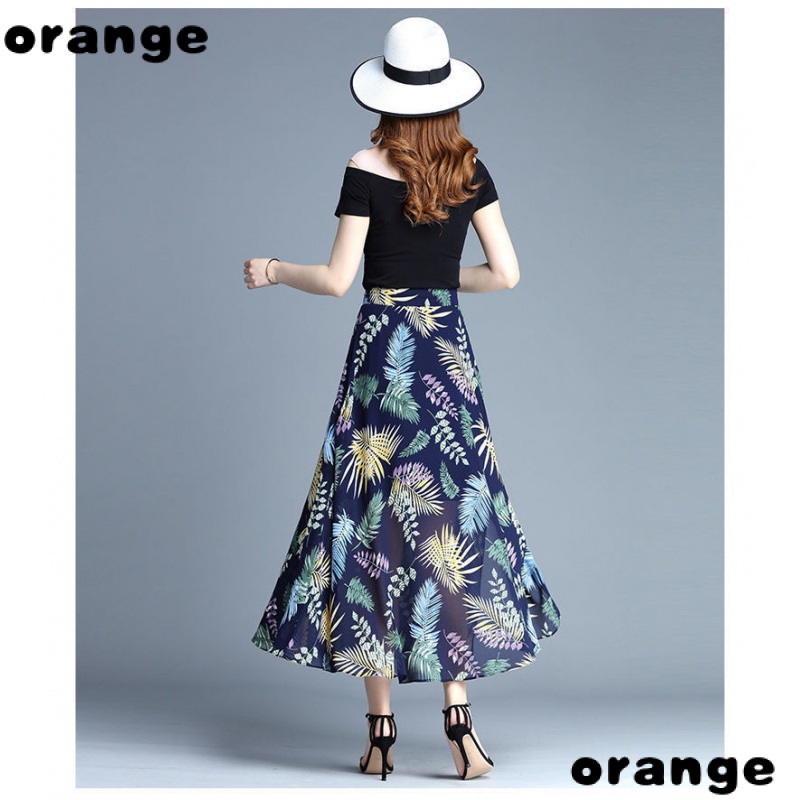 Chân Váy Chiffon Dài Dáng Chữ a Lưng Cao In Họa Tiết Hoa Thời Trang Mùa Hè 2022 Cho Nữ Trung Niên