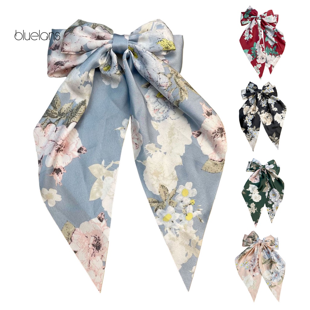 Kẹp Tóc Nơ Hai Lớp In Họa Tiết Hoa Xinh Xắn Dành Cho Nữ