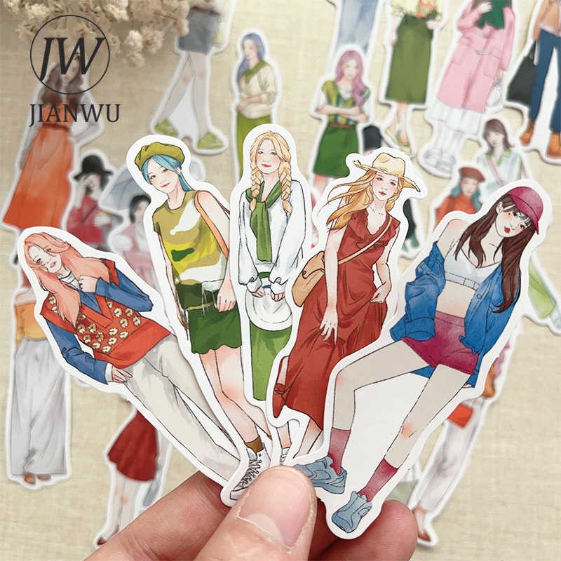 Bộ 60 Tấm Sticker Hình Cô Gái Đơn Giản Sáng Tạo