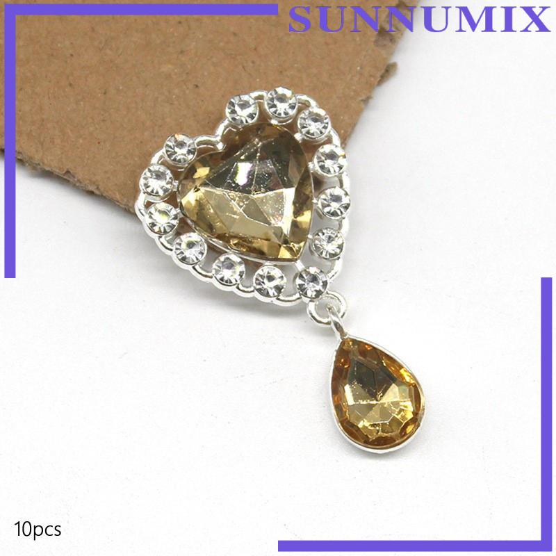 Bộ 10 Nút Áo Hình Trái Tim Đính Đá Lấp Lánh