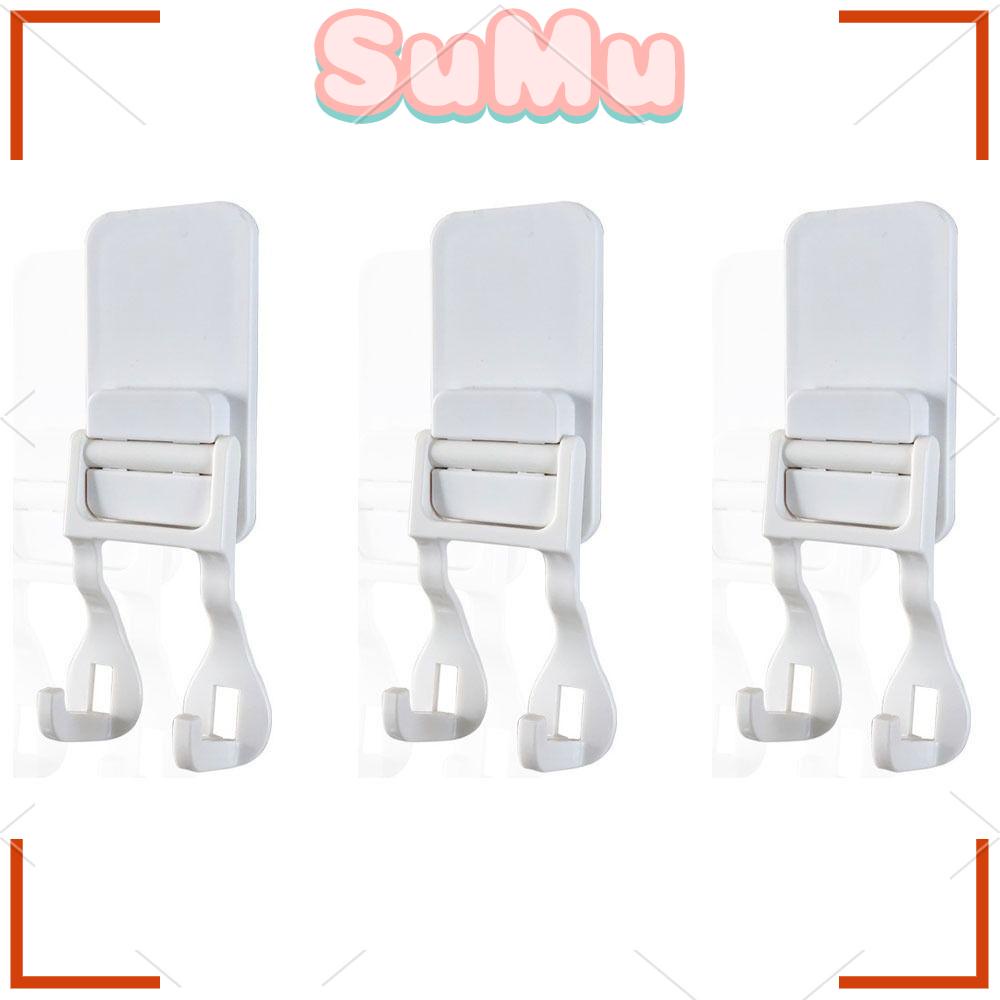 SUMU Bộ 3 Móc Treo Cây Lau Nhà Gắn Tường Không Cần Đục Lỗ Đa Năng Màu Trắng Tiện Dụng Cho Nhà Tắm
