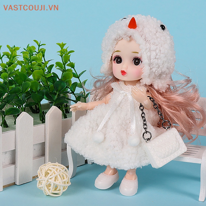 Đầm Công Chúa VASTJI 16CM In Họa Tiết Hoạt Hình Dễ Thương Thời Trang Xinh Xắn Cho Búp Bê Bé Gái