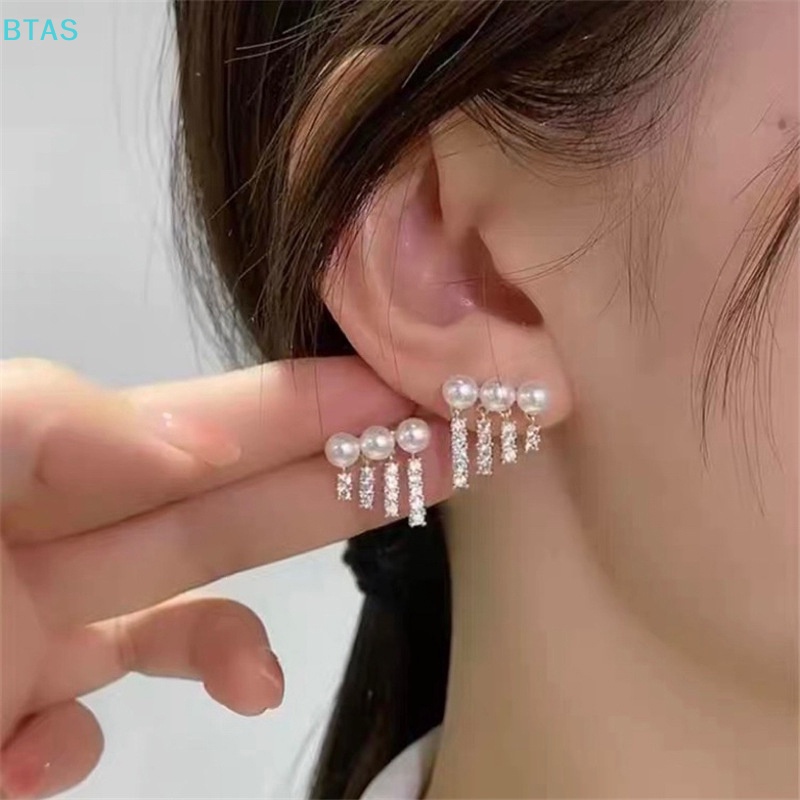Bông Tai Tua Rua Dài Đính Ngọc Trai Thời Trang Cho Nữ