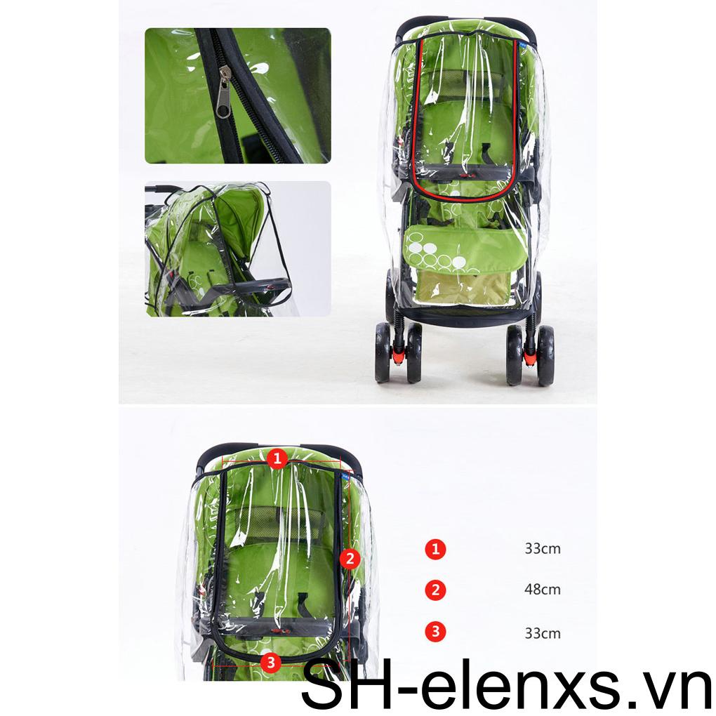 Tấm Che Nắng Mưa Trong Suốt Chống Bụi Chống Nước Có Khóa Kéo Thông Dụng Cho Xe Đẩy Em Bé