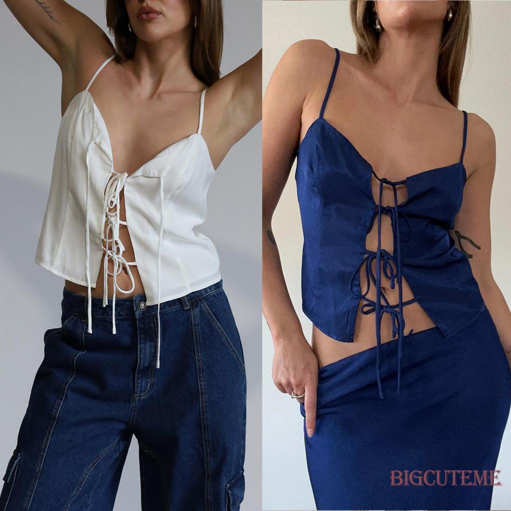 Áo Hai Dây Cổ Chữ V Thời Trang Quyến Rũ Cho Nữ