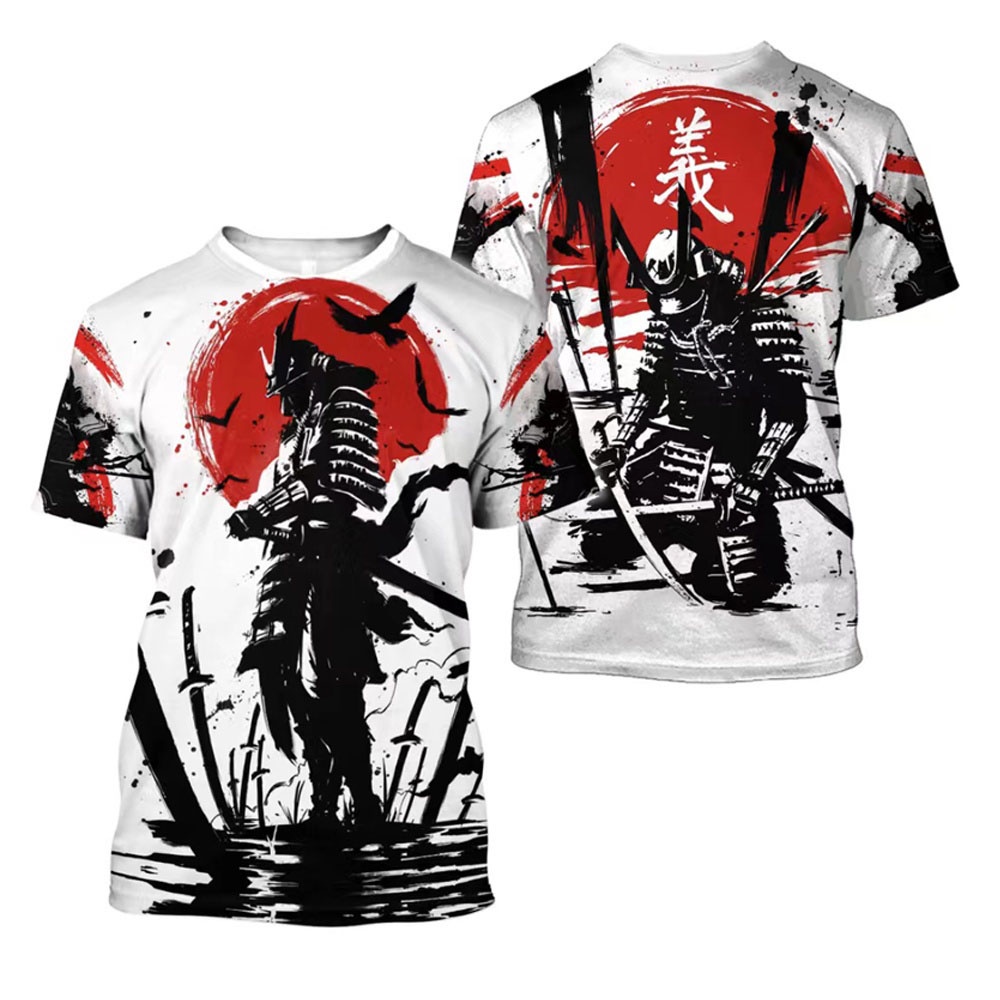 Áo Thun Ngắn Tay Thoáng Khí In Hình Xăm 3d Phong Cách Harajuku Nhật Bản