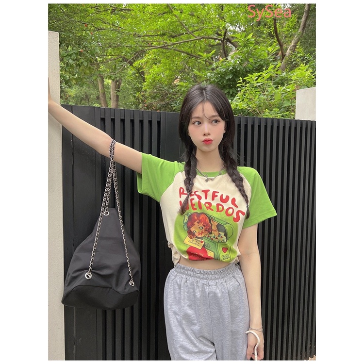 Áo Sơ Mi Ngắn Tay Họa Tiết Hoạt Hình Thời Trang Mùa Hè Cho Nữ