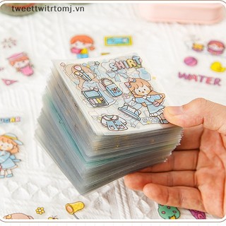 Set 50 sticker hoạt hình dán chống thấm nước không dùng điện cho học sinh