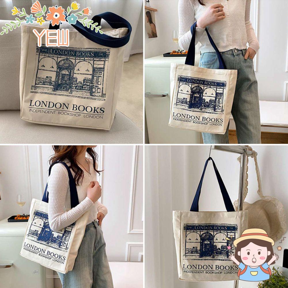 YEW Túi Xách Canvas In Họa Tiết Thời Trang