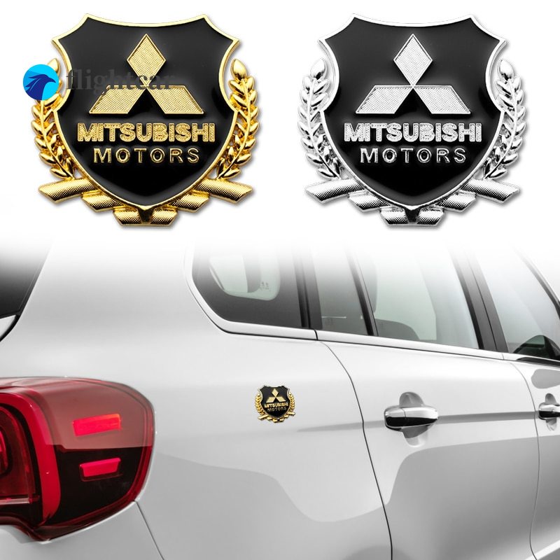 Bộ 2 Miếng Dán Kim Loại Trang Trí Cửa Sổ Xe Hơi Mitsubishi Xpander Triton Storm Lancer Pajero ASX Mirage